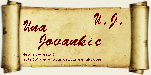 Una Jovankić vizit kartica